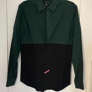 Two-Tone Green and Black Men's Shirt